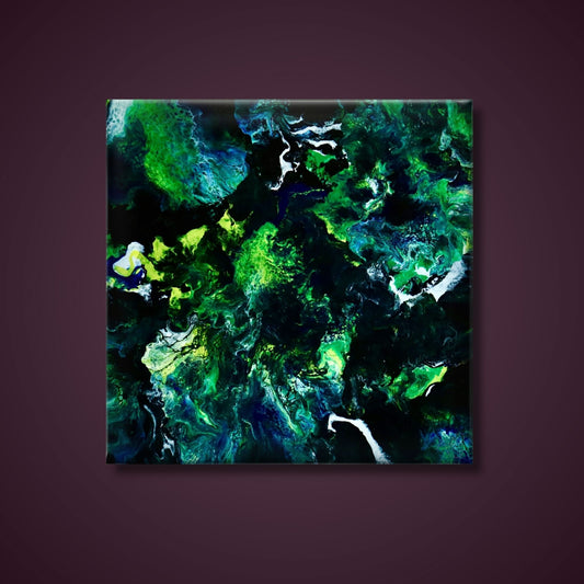 Blue Green Splash | Original Canvas Painting