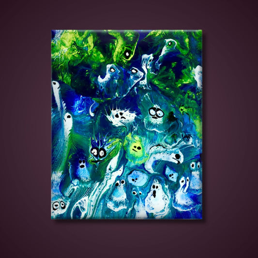 Chaotic Creatures of the Sea | Original Canvas Painting