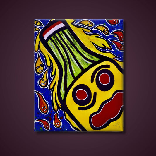 Hot Sauce Go AHHHHH | Original Canvas Painting